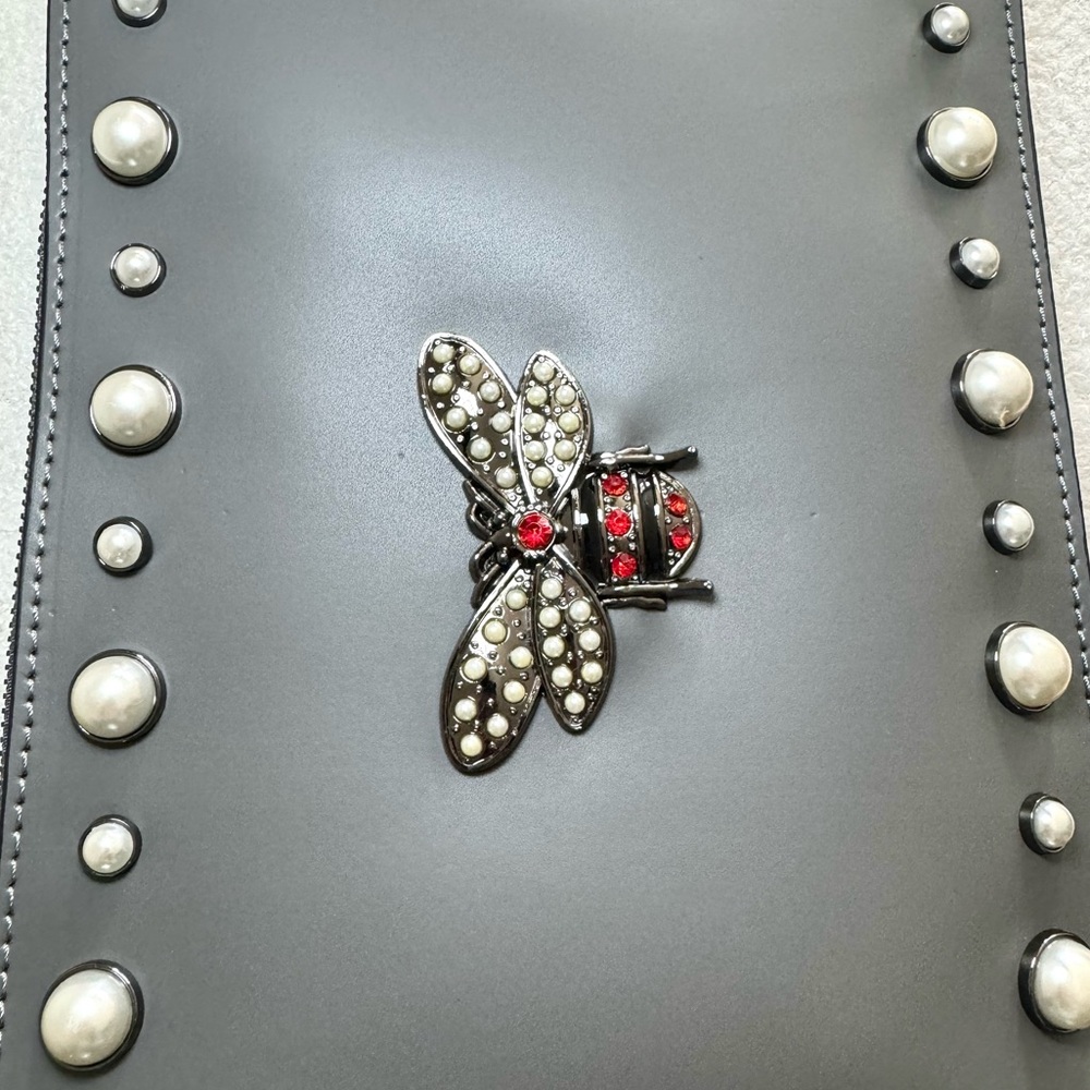 GENUINE LEATHER GREY BEE BAG - Picture 3 of 9